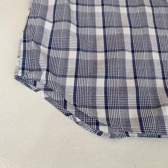 Banana Republic Soft Wash Tailored Slim Fit Shirt Mens‎ XXL Blue White Plaid LS - Picture 7 of 9